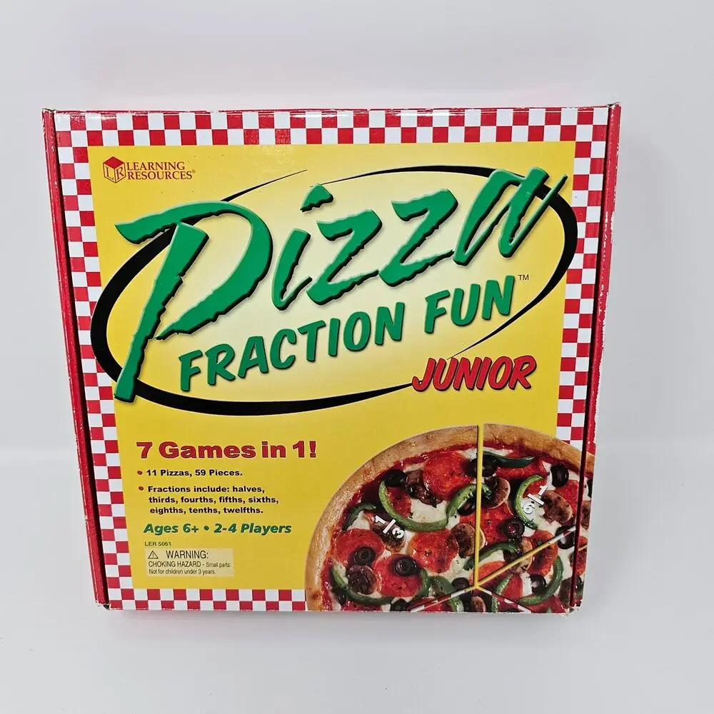 Fraction Fun Jr Math Game Pizza 7 Games in 1 Teacher Aid Home School COMPLETE